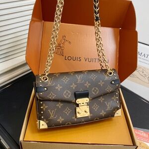 Louis Vuitton Monogram Shoulder Bag with Gold Accents